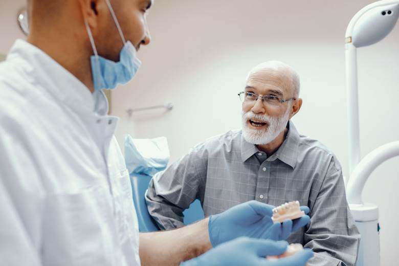 dental implant with a crown